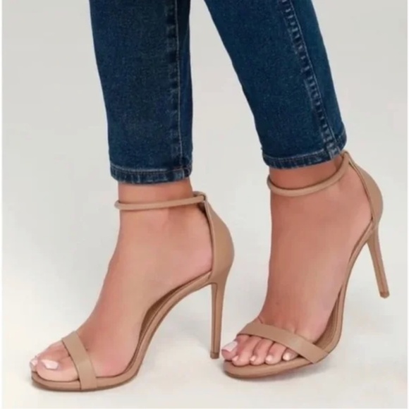 Steve Madden Shoes - Steve Madden Soph Natural Ankle Strap Heels Size 6.5
